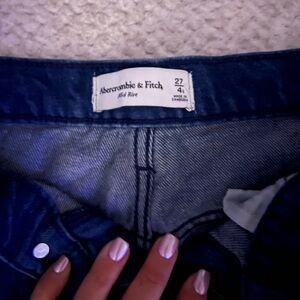 Abercrombie & Fitch Women's Dark Blue High-Rise Jeans